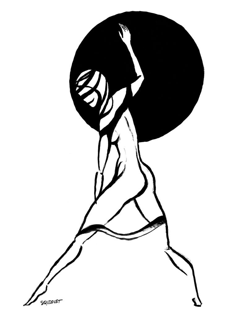 770x1027 A Woman Dancing And Playing Drum Drawing