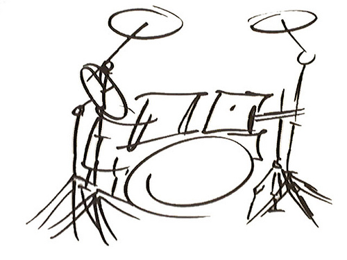 500x375 Drum Set Drawing