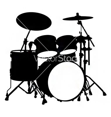 380x400 Drum Kit Silhouette Vector Artistic Ideas Drums, Drum Kits