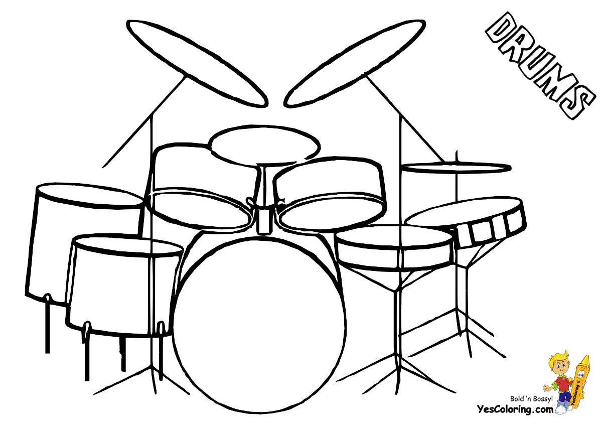 1200x849 Easy Colouring Of Musical Drums