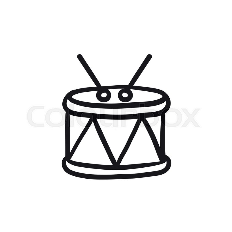 800x800 Drum With Sticks Vector Sketch Icon Stock Vector Colourbox