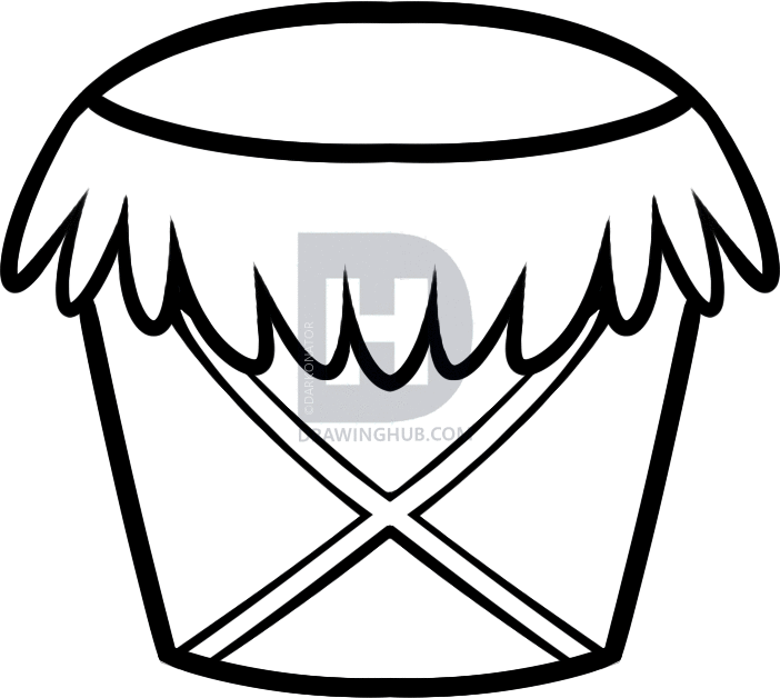 702x628 How To Draw Drums For Kids, Step