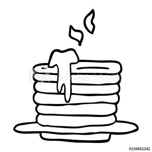 500x500 Line Drawing Cartoon Stack Of Pancakes