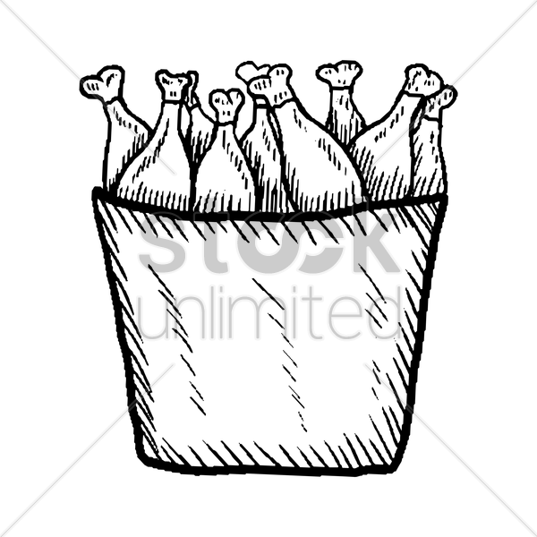600x600 Chicken Drumsticks In A Bucket Vector Image
