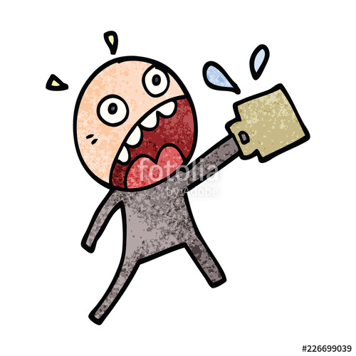 500x500 Line Drawing Cartoon Man Who Has Drunk Too Much Coffee Stock