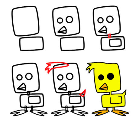 450x410 How To Draw Cartoon Ducks