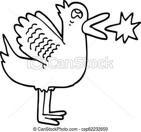 450x421 Line Drawing Cartoon Flapping Duck