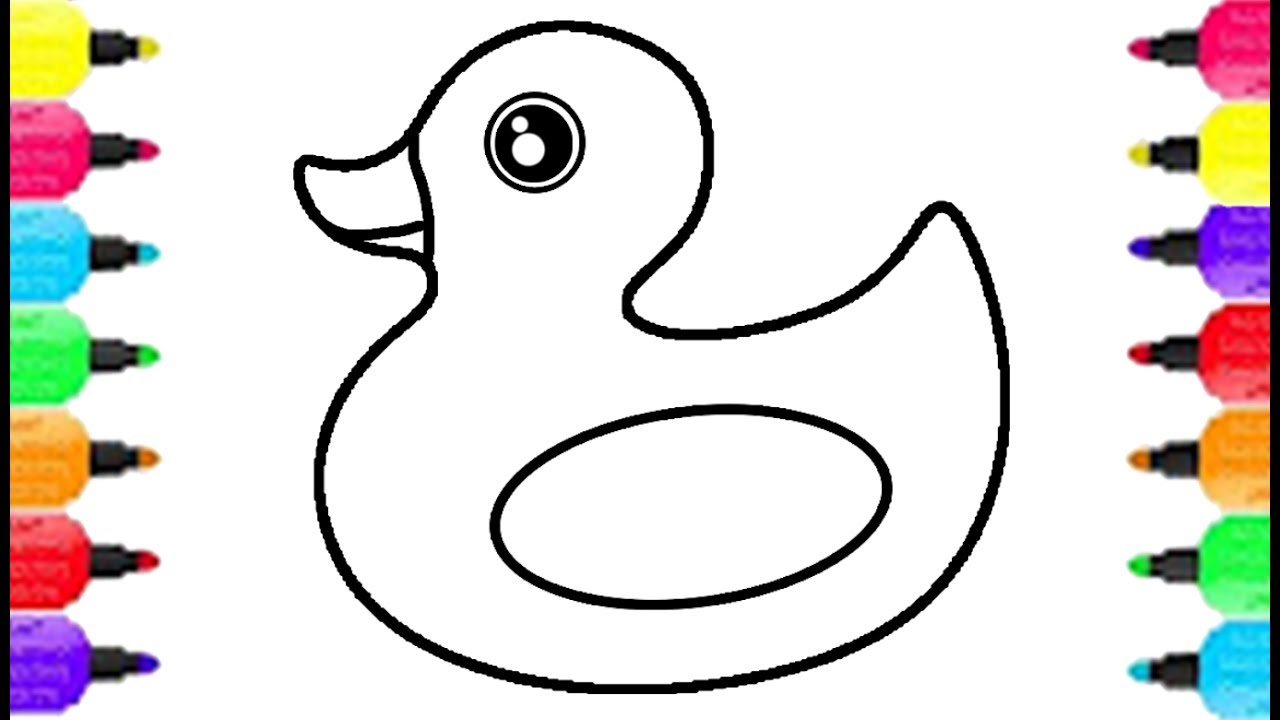 1280x720 Rubber Ducks Coloring Pages How To Draw Rubber Ducks Baby Bath