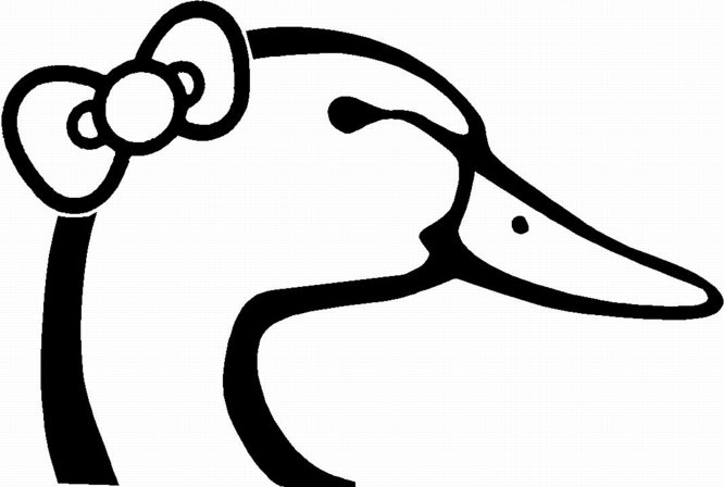 666x448 Duck Head Decal With Bow