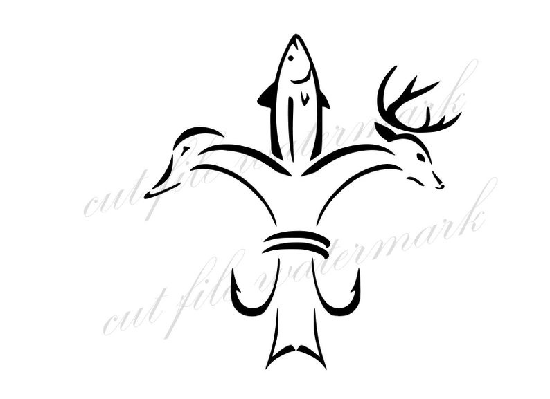 794x577 Fish Deer Duck Hunting Hook Season Studio Etsy