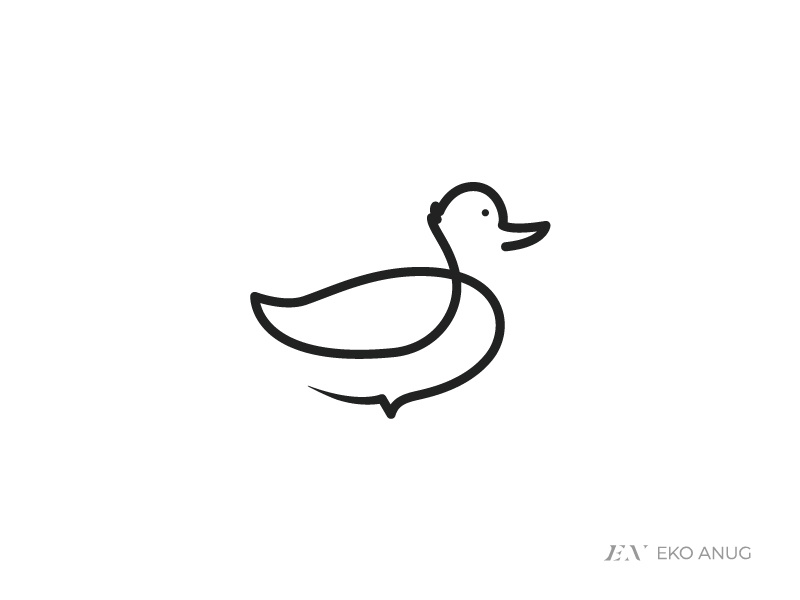 800x600 One Line Duck Logo