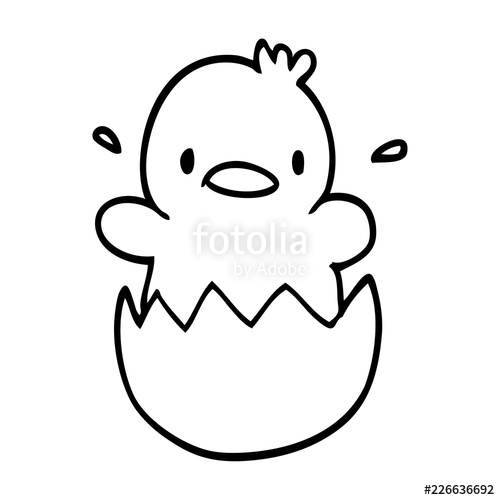 500x500 Line Drawing Cartoon Baby Duck Stock Image And Royalty Free