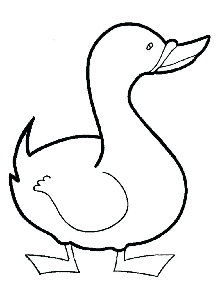 757x1000 Rubber Duck Outline Drawing