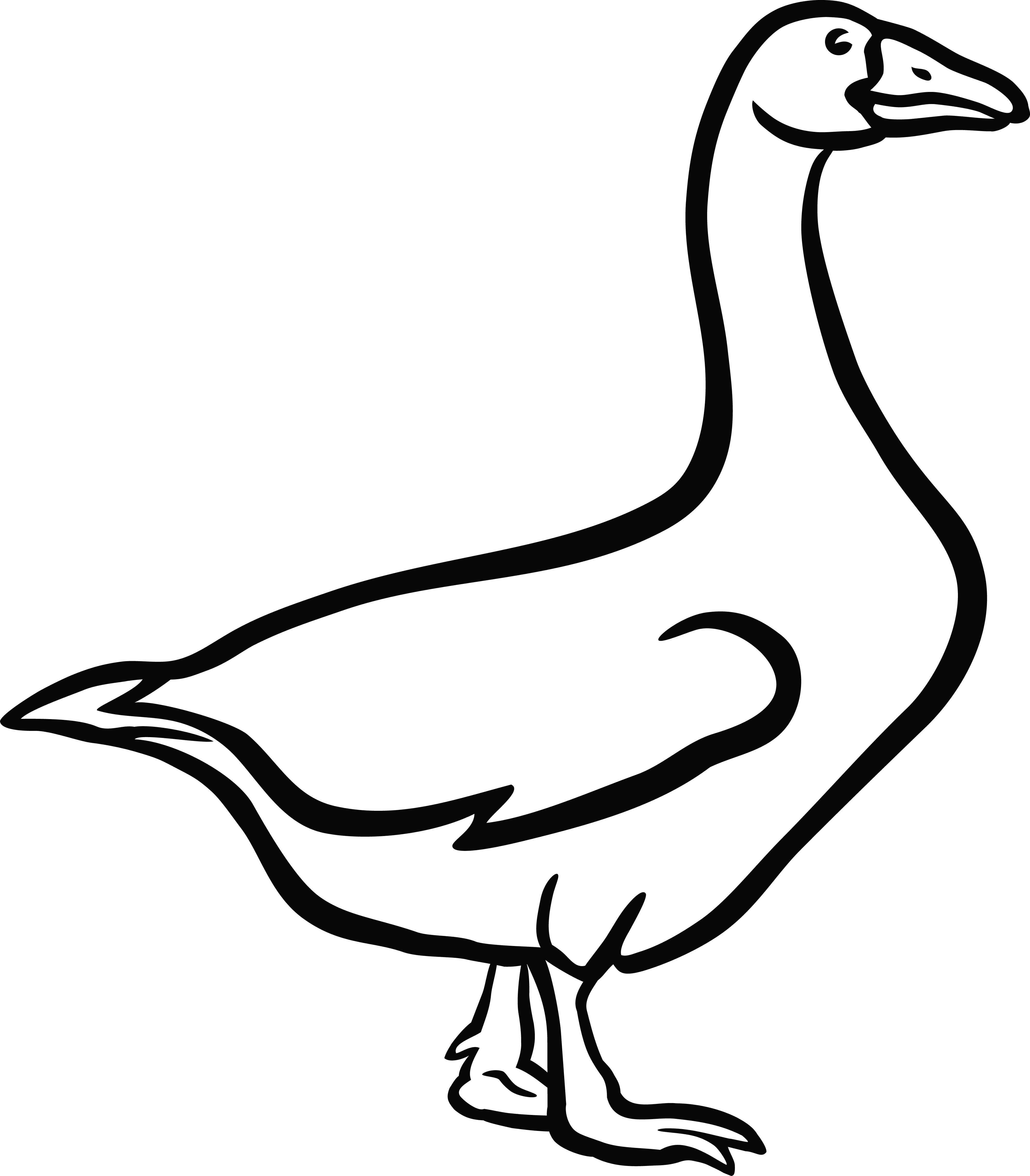 4000x4566 Drawn Duckling Black And White
