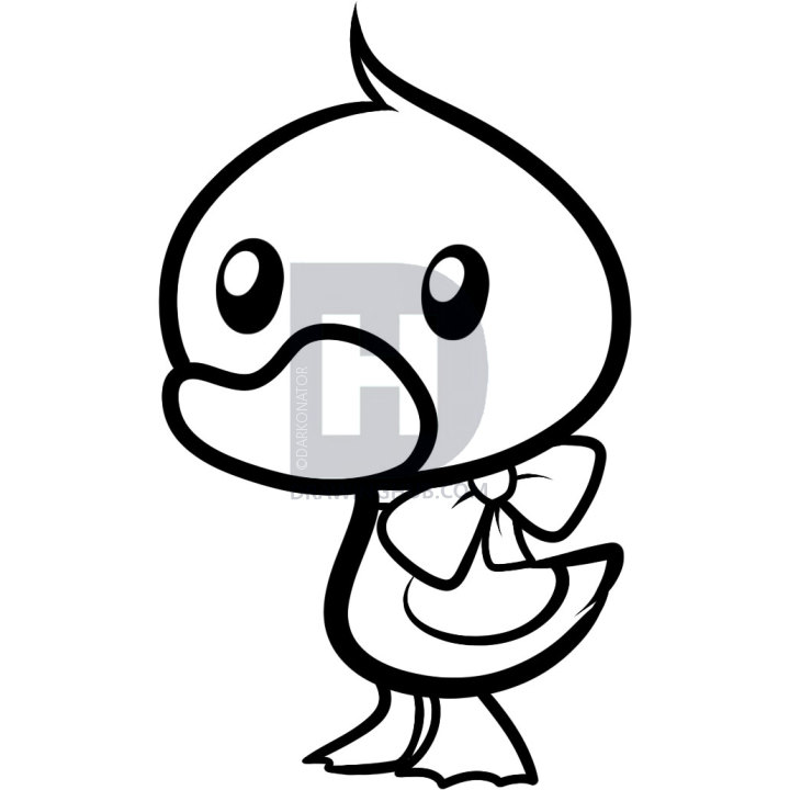 720x720 How To Draw A Duckling For Kids, Step