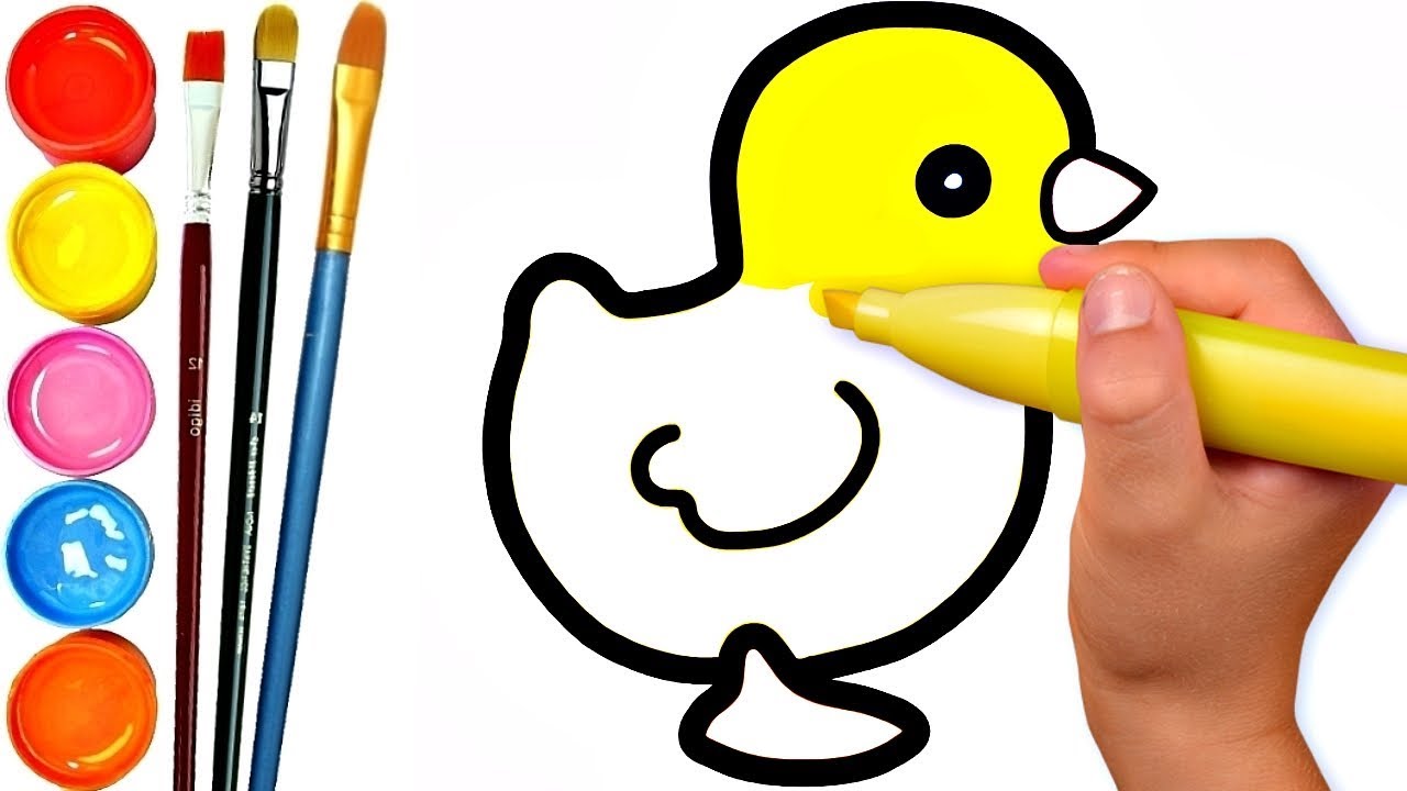1280x720 How To Draw Duckling Coloring Pages Learn Colours