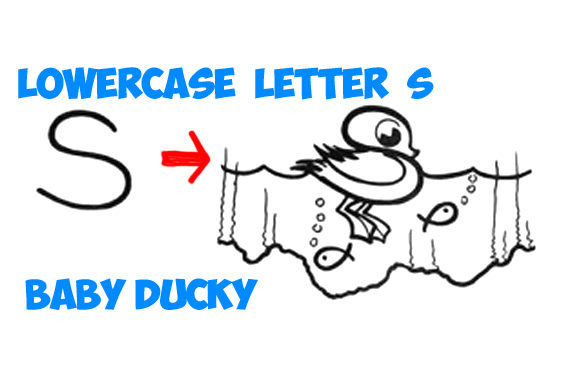 566x369 How To Draw A Cartoon Baby Duckling From The Letter 's'
