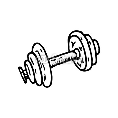 400x400 Hand Drawn Dumbbell Doodle Sketch Sports Equipment And Simulators