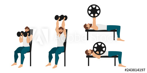 500x250 Bearded Man Doing Workout Vector Illustration Bearded Man Doing