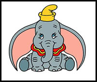 200x169 How To Draw Disney's Dumbo Cartoon Characters Drawing Tutorials