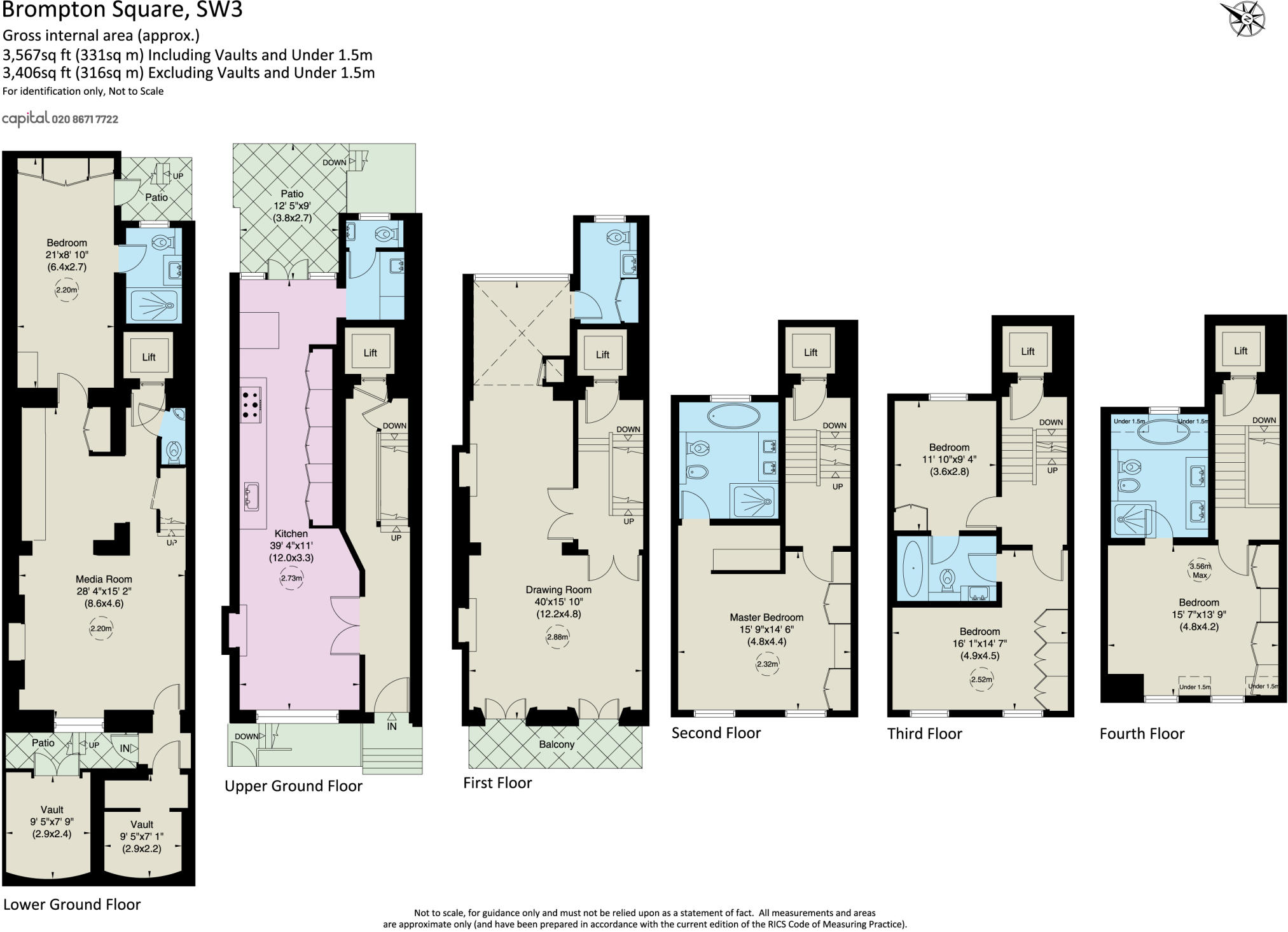 2025x1466 Bedroom Terraced House To Rent In Brompton Square