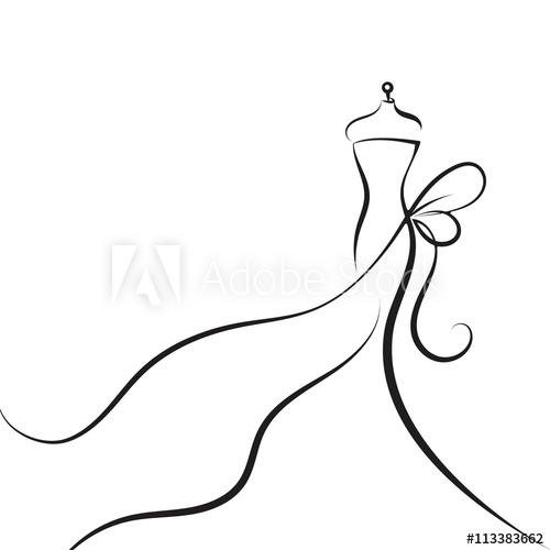 500x500 Dummy Dress Hand Drawing Illustration Vector