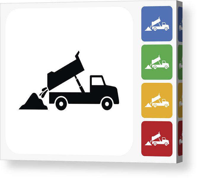 665x602 Dump Truck Icon Flat Graphic Design Acrylic Print
