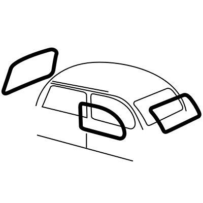400x400 Empi Cal Look Window Rubber Kit, Vw Bug Piece