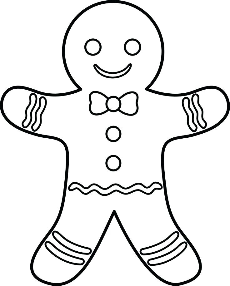 736x916 Huge Collection Of 'gingerbread Man Drawing' Download More Than