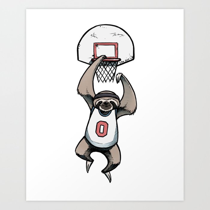 700x700 Sloth Dunk Art Print