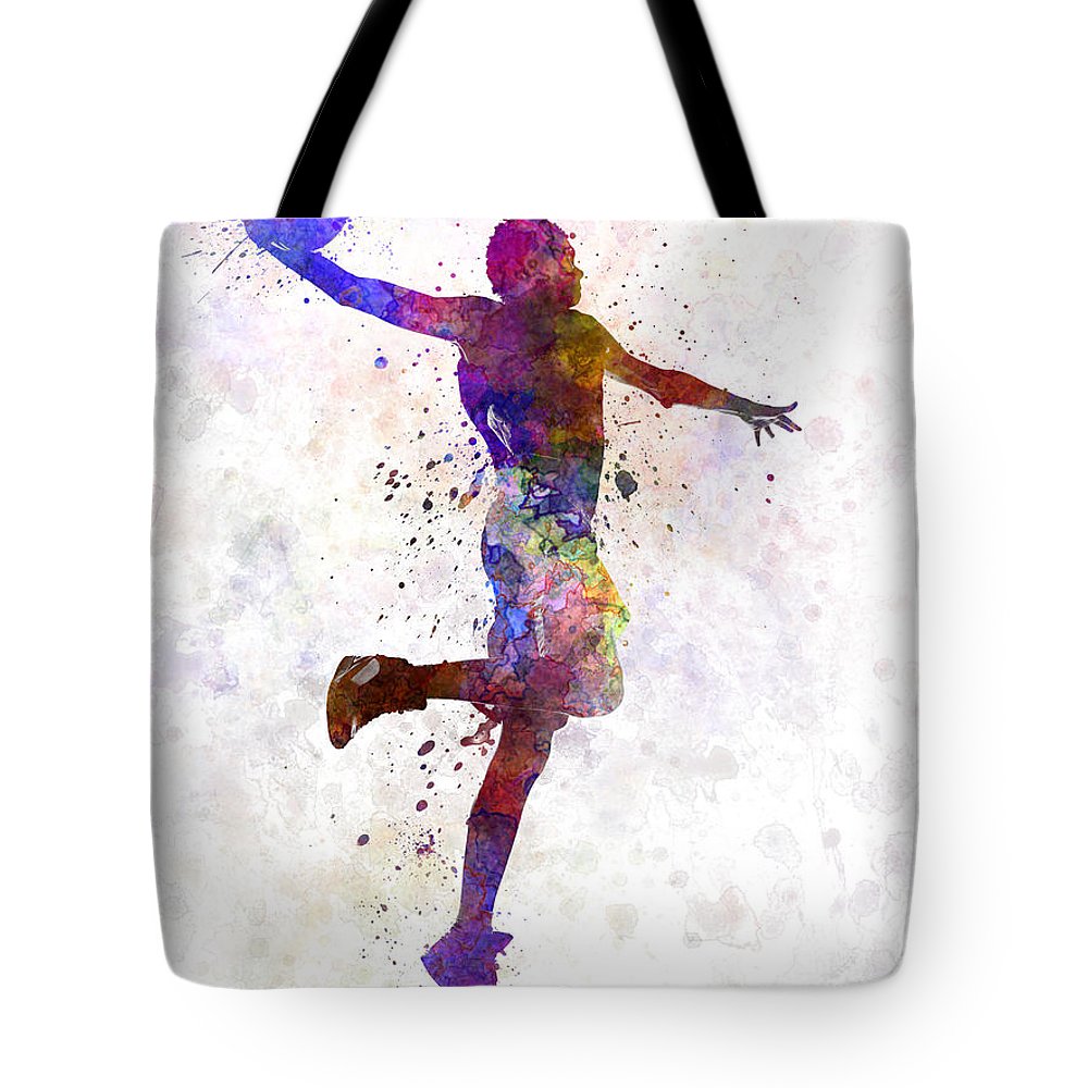 1000x1000 Young Man Basketball Player One Hand Slam Dunk Tote Bag For Sale