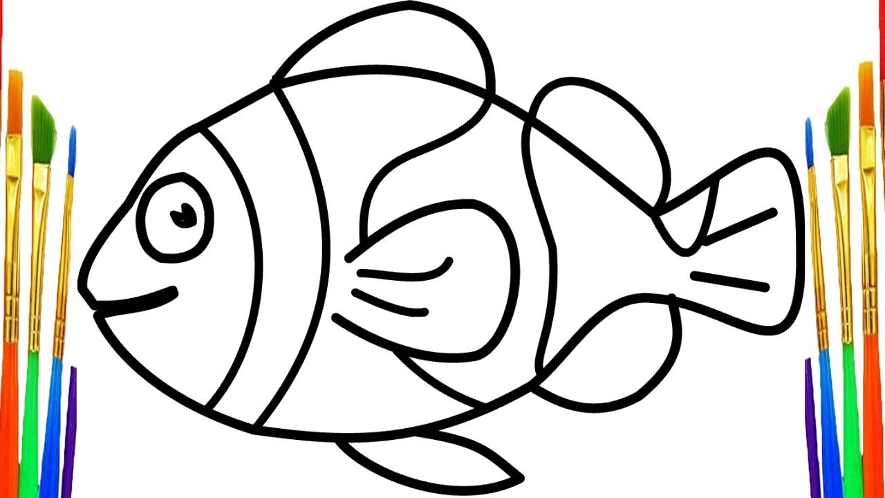 1280x720 How To Draw Fish For Baby, Fish Drawing