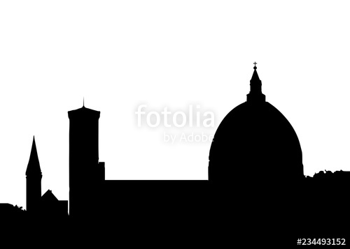 500x357 florence italy skyline silhouette black vector design on white