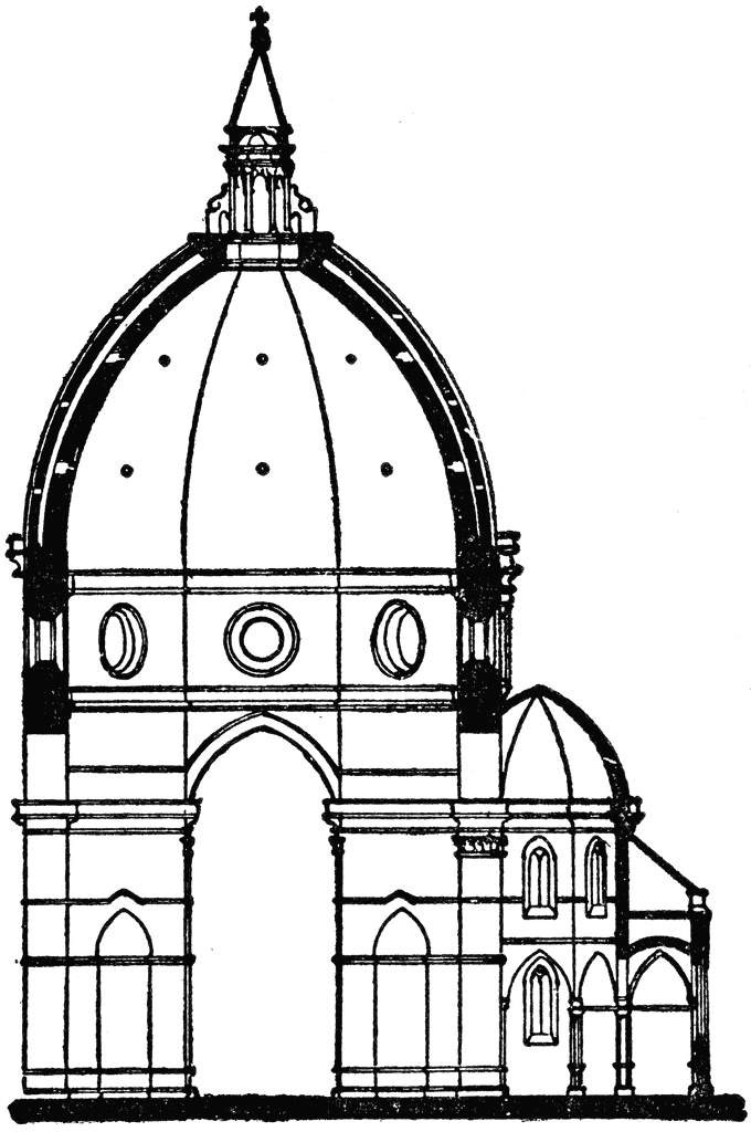 680x1024 section of the dome of duomo, florence graphic art and clip art