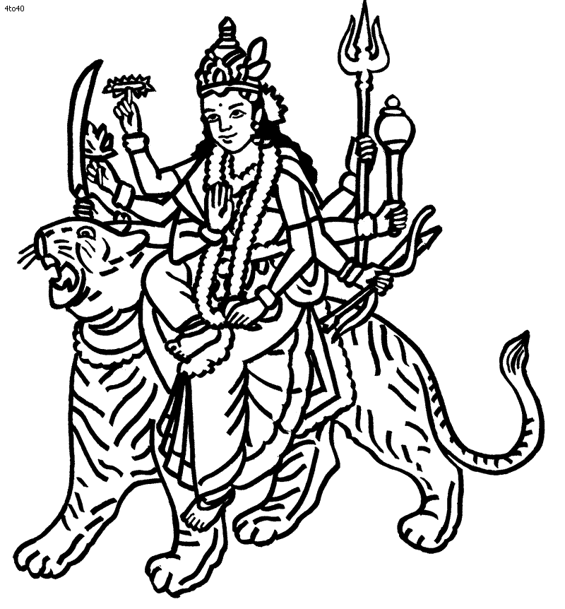 800x862 amman in durga maa, durga, coloring pages
