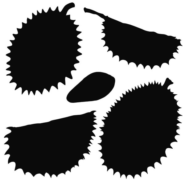 600x600 Fruit Of Durian, Vector, Silhouette Art Print