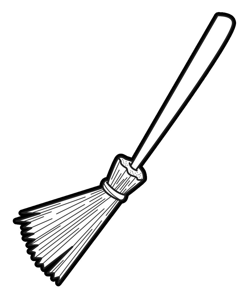 960x1140 Broom Drawing Black And White For Free Download
