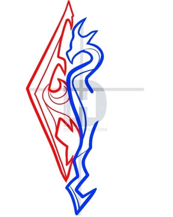 573x720 how to draw a skyrim dragon description the emblem used in sort