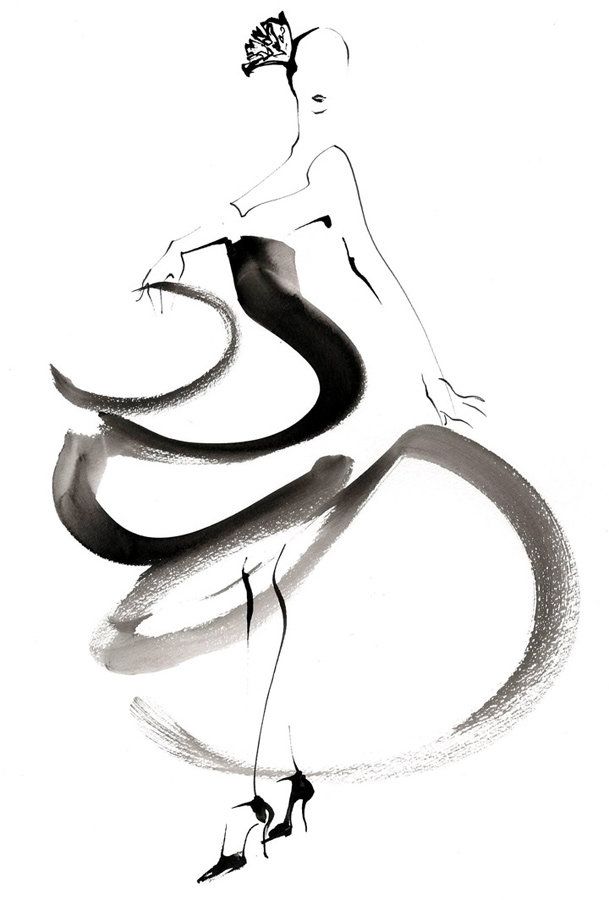 609x900 Dance Illustration, Fashion Sketches, Flamenco