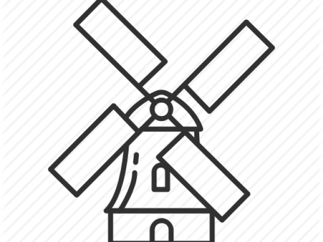 640x480 Dutch Windmill Outline Clipart