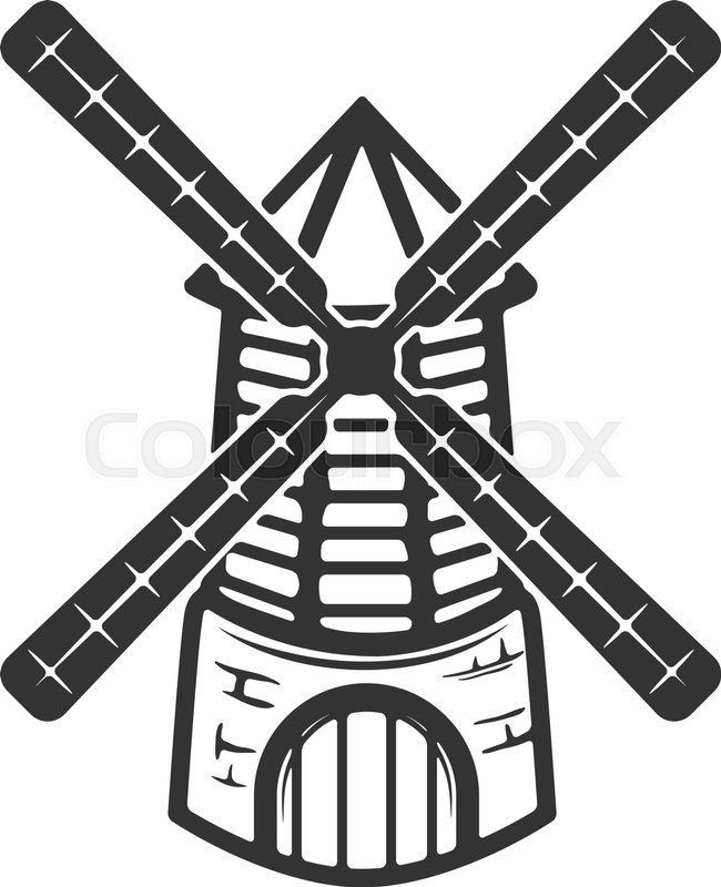 650x800 Windmill Isolated On White Background Stock Vector Colourbox