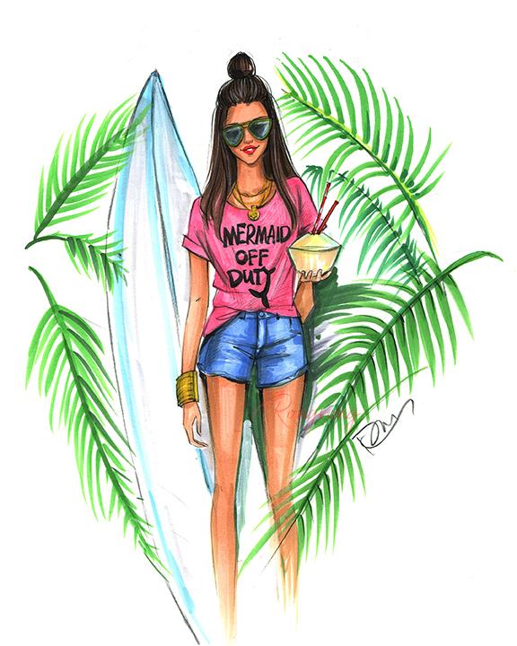 576x720 Mermaid Off Duty Art Print Products Mermaid