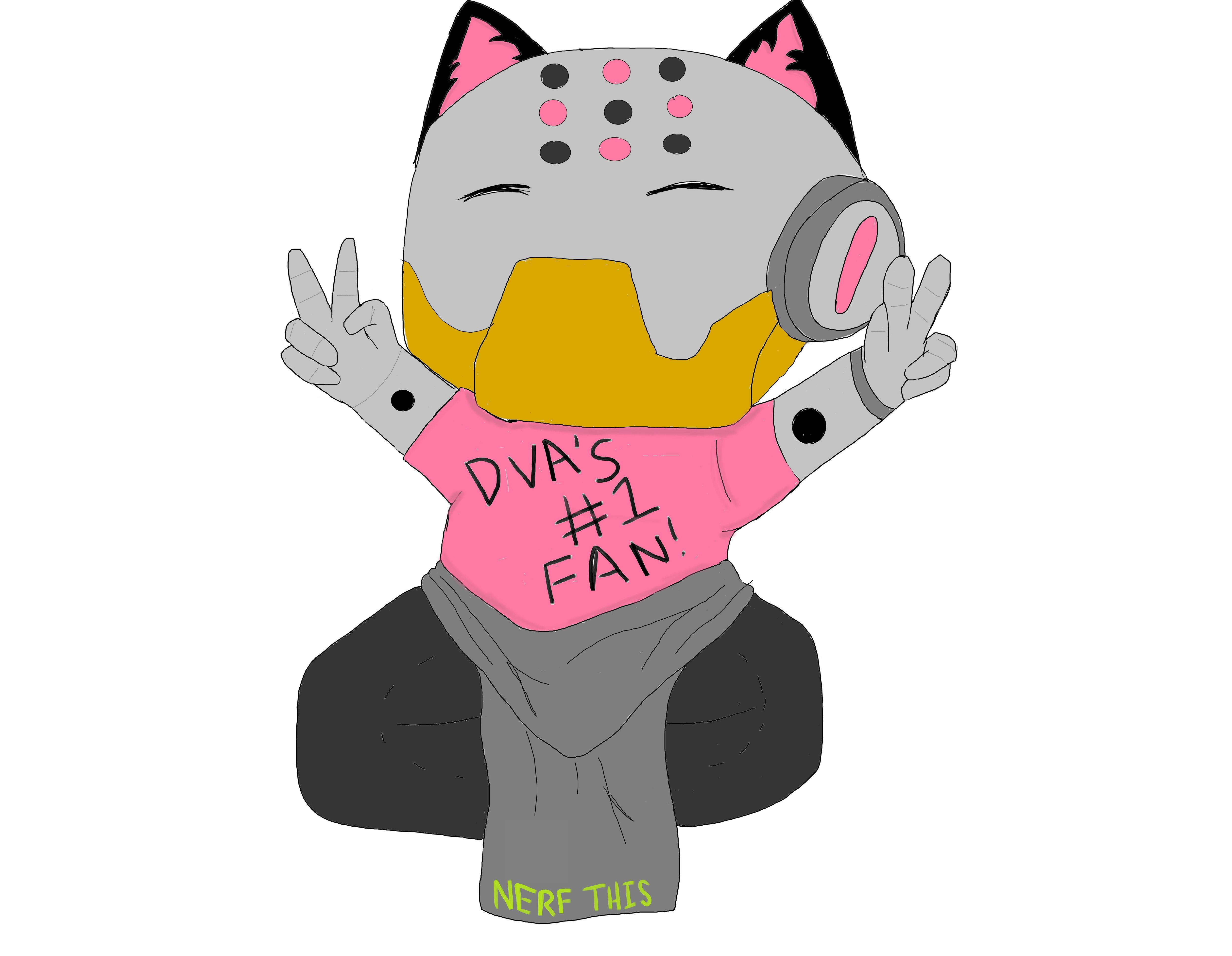 5000x3879 my little sister drew d va's biggest fangirl overwatch