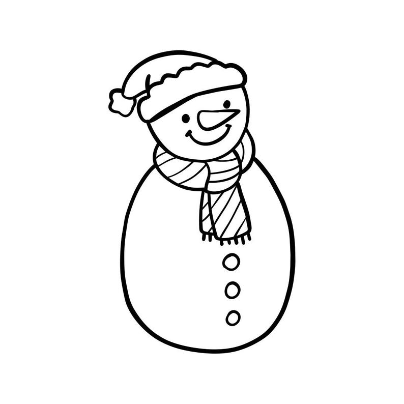 794x794 Snowman Christmas Hand Draw Graphics Dxf Png Cdr Etsy