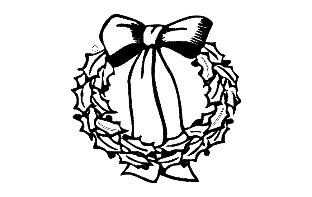 1002x633 Xmas Wreath Dxf Free Download