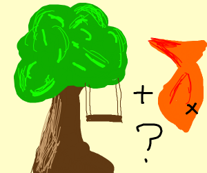 300x250 An Orange Fish Near A Dead Tree Dying