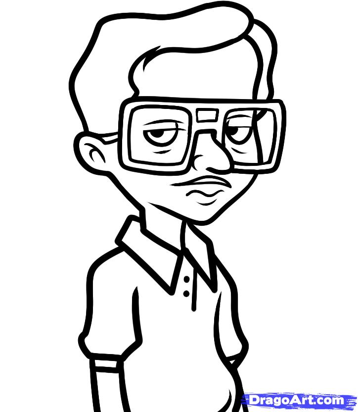 724x832 step how to draw kip, napoleon dynamite