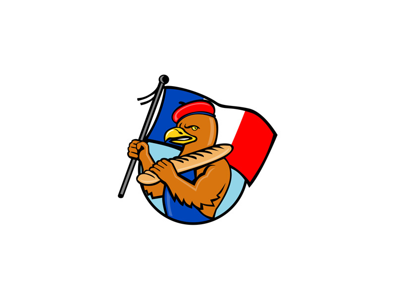 800x600 french eagle holding flag and baguette cartoon