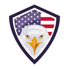 240x240 American Eagle Usa Flag Shield Emblem Vector Illustration Drawing