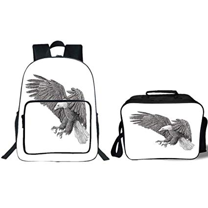 425x425 iprint school backpack lunch bag bundle,eagle